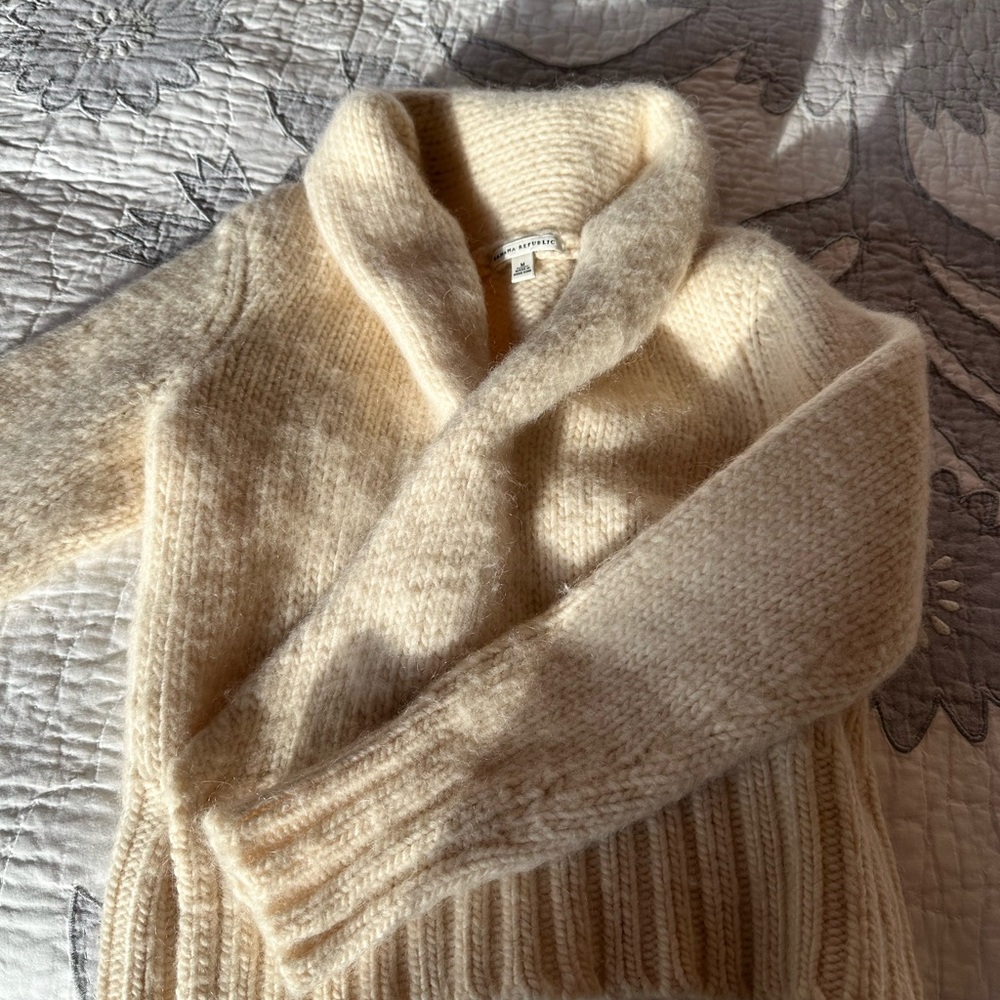 Beautiful thick wrap sweater stylish and classic equestrian look